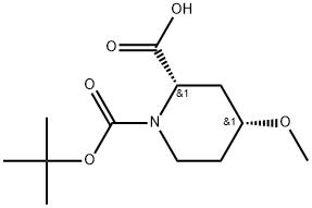 (2S,4R)-4-Methoxy-piperidine-1,2-dicarboxylic acid 1-tert-butyl ester Structure
