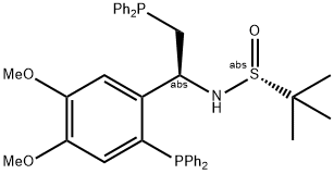 [S(R)]-N-[(1S)-2-(Diphenylphosphino)-1-[2-(diphenylphosphino)-4,5-dimethoxyphenyl]ethyl]-2-methyl-2-propanesulfinamide 化学構造式