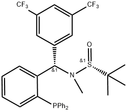 [S(R)]-N-[(S)-[3,5-Bis(trifluoromethyl)phenyl][2-(diphenylphosphino)phenyl]methyl]-N,2-dimethyl-2-propanesulfinamide, 2565792-74-5, 结构式