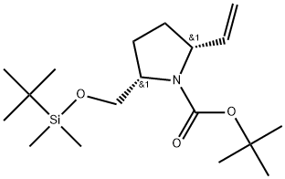 cis-1-Boc-2-(tert-butyl-dimethyl-silanyloxymethyl)-5-vinyl-pyrrolidine Structure