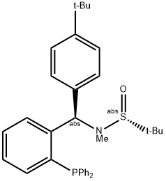 S(R)]-N-[(R)-(4-叔丁基苯基)[2-(二苯基膦)苯基]甲基]-N-甲基-2-叔丁基亚磺酰胺,,结构式