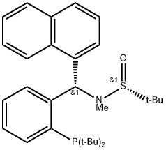 [S(R)]-N-[(S)-[2-(二叔丁基膦)苯基]-1-萘基甲基]-N-甲基-2-叔丁基亚磺酰胺, , 结构式