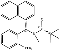 [S(R)]-N-[(S)-[2-(Diphenylphosphino)phenyl]-1-naphthalenylmethyl]-N,2-dimethyl-2-propanesulfinamide, 2416748-57-5, 结构式