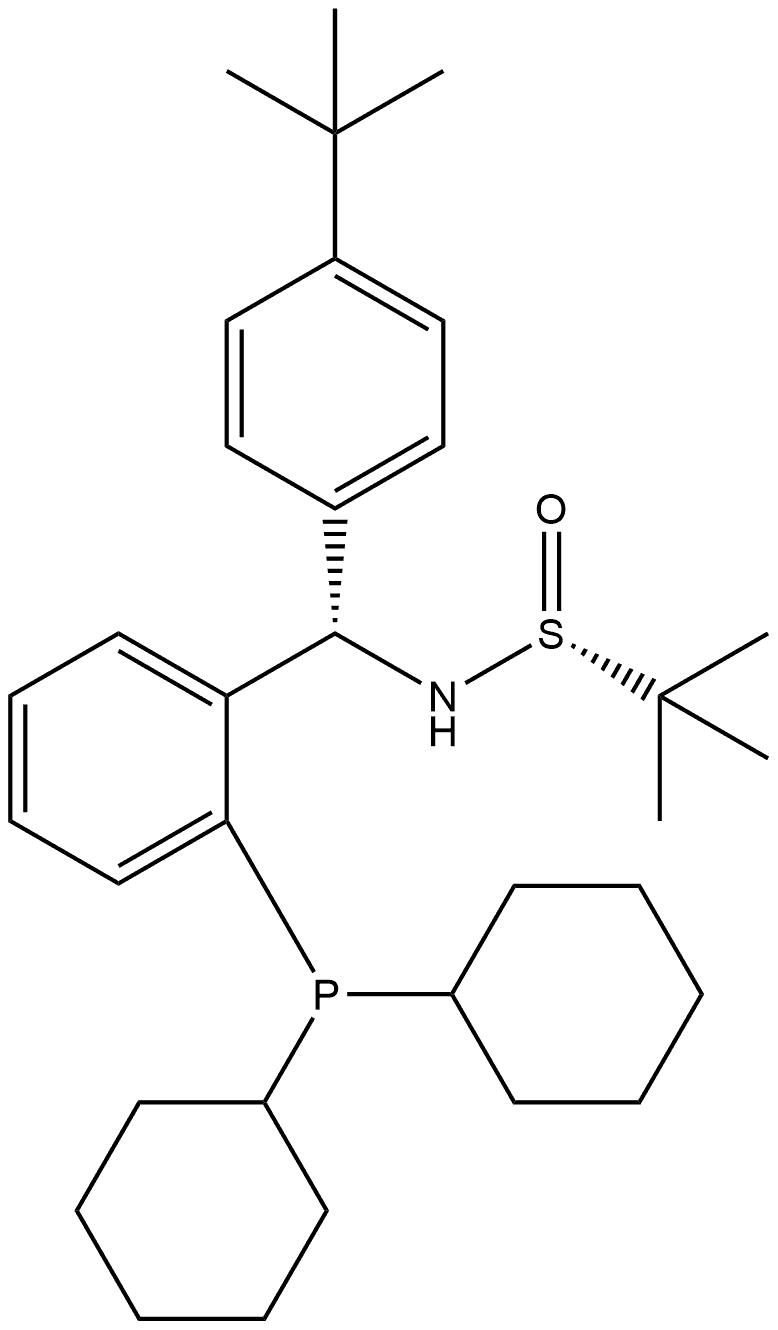 S(R)]-N-[(S)-(4-叔丁基苯基)[2-(二环己基膦)苯基]甲基]-2-叔丁基亚磺酰胺, , 结构式