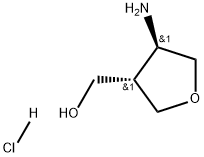 trans-(4-Amino-tetrahydro-furan-3-yl)-methanol hydrochloride 化学構造式