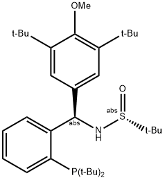[S(R)]-N-[(R)-[3,5-二叔丁基-4-甲氧基苯基][2-(二叔丁基膦)苯基]甲基]-2-叔丁基亚磺酰胺, , 结构式
