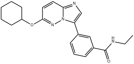 Benzamide, 3-[6-(cyclohexyloxy)imidazo[1,2-b]pyridazin-3-yl]-N-ethyl- Structure
