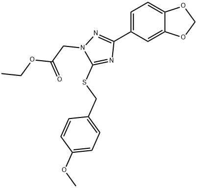 1H-1,2,4-Triazole-1-acetic acid, 3-(1,3-benzodioxol-5-yl)-5-[[(4-methoxyphenyl)methyl]thio]-, ethyl ester Structure