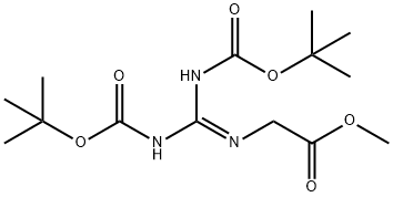 Glycine, N-[bis[[(1,1-dimethylethoxy)carbonyl]amino]methylene]-, methyl ester Struktur