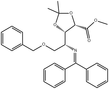 D-Lyxonic acid, 4-deoxy-4-[(diphenylmethylene)amino]-2,3-O-(1-methylethylidene)-5-O-(phenylmethyl)-, methyl ester Structure