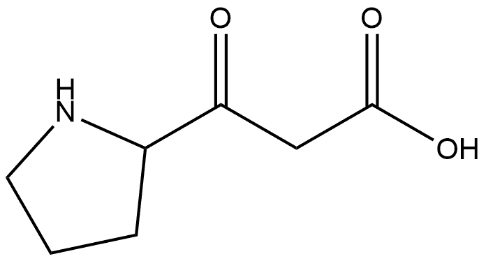 3-oxo-3-(pyrrolidin-2-yl)propanoic acid 化学構造式