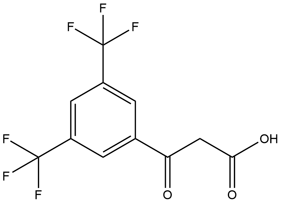 β-Oxo-3,5-bis(trifluoromethyl)benzenepropanoic acid 化学構造式