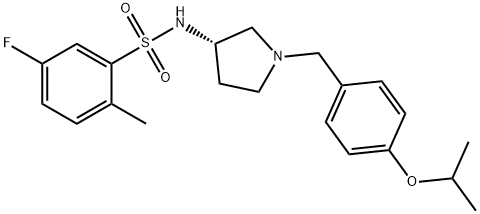 Benzenesulfonamide, 5-fluoro-2-methyl-N-[(3S)-1-[[4-(1-methylethoxy)phenyl]methyl]-3-pyrrolidinyl]- Structure