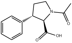 D-Proline, 1-acetyl-3-phenyl-, (3S)- Structure