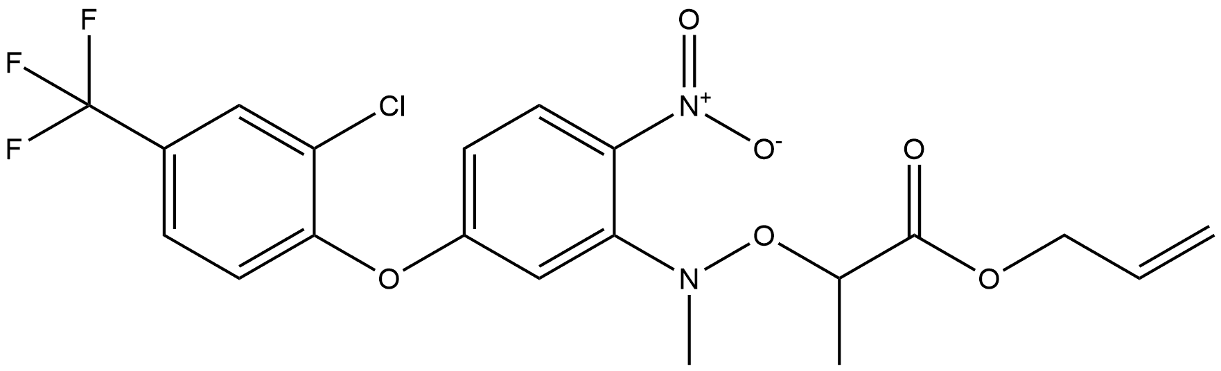 Propanoic acid, 2-[[[5-[2-chloro-4-(trifluoromethyl)phenoxy]-2-nitrophenyl]methylamino]oxy]-, 2-propen-1-yl ester Structure