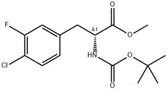 (R)-methyl 2-(tert-butoxycarbonylamino)-3-(4-chloro-3-fluorophenyl)propanoate,1001123-82-5,结构式