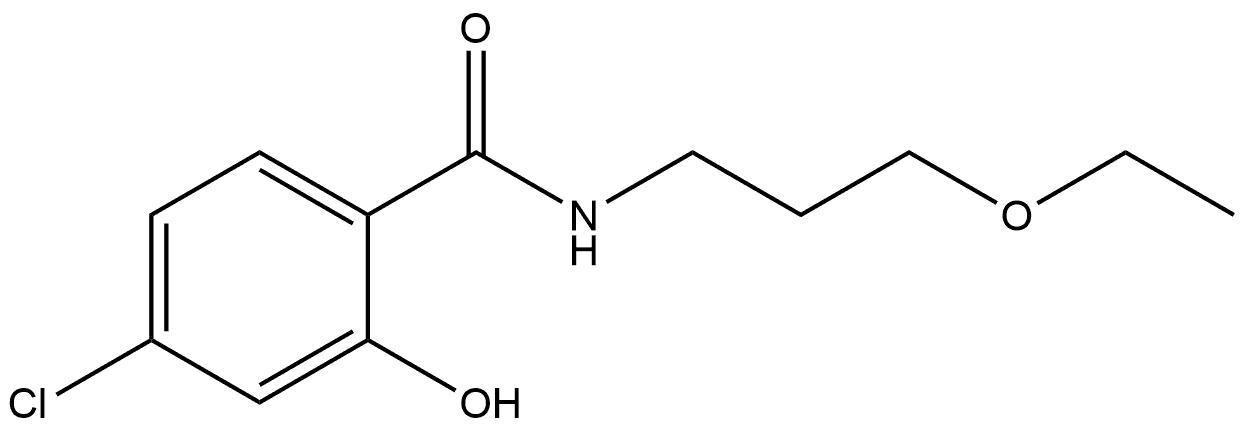 4-Chloro-N-(3-ethoxypropyl)-2-hydroxybenzamide 化学構造式