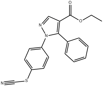 1H-Pyrazole-4-carboxylic acid, 5-phenyl-1-(4-thiocyanatophenyl)-, ethyl ester Struktur