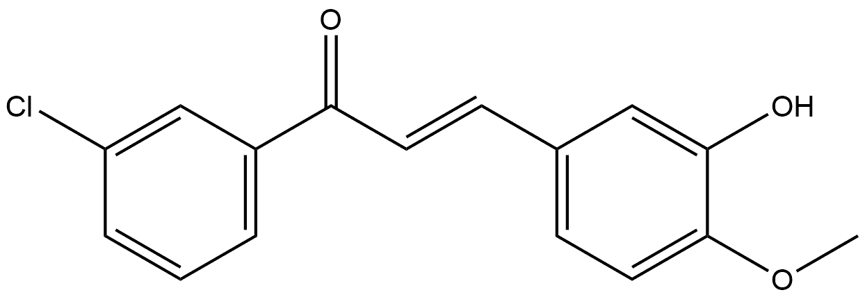 (2E)-1-(3-Chlorophenyl)-3-(3-hydroxy-4-methoxyphenyl)-2-propen-1-one Structure