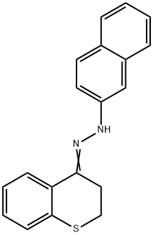 4H-1-Benzothiopyran-4-one, 2,3-dihydro-, 2-(2-naphthalenyl)hydrazone 化学構造式