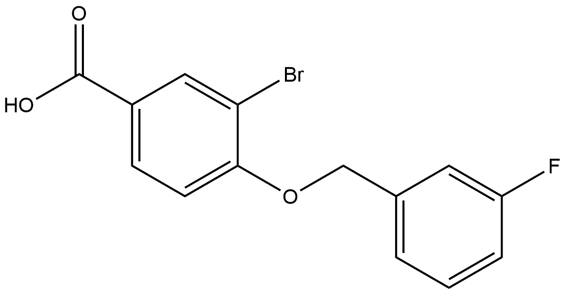 3-Bromo-4-[(3-fluorophenyl)methoxy]benzoic acid Structure