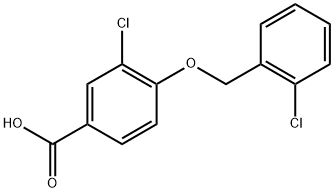 Benzoic acid, 3-chloro-4-[(2-chlorophenyl)methoxy]- Structure