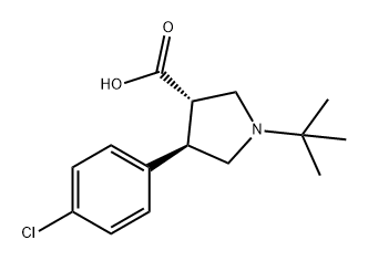3-Pyrrolidinecarboxylic acid, 4-(4-chlorophenyl)-1-(1,1-dimethylethyl)-, (3S,4R)- Struktur