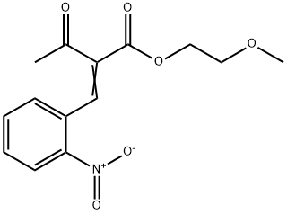 Butanoic acid, 2-[(2-nitrophenyl)methylene]-3-oxo-, 2-methoxyethyl ester 化学構造式