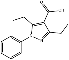 1H-Pyrazole-4-carboxylic acid, 3,5-diethyl-1-phenyl- Struktur