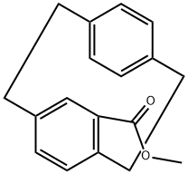 Tricyclo[8.2.2.24,7]hexadeca-4,6,10,12,13,15-hexaene-5-carboxylic acid, methyl ester Structure