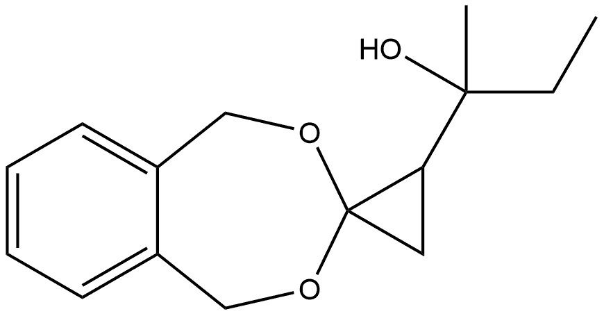 Spiro[2,4-benzodioxepin-3,1'-cyclopropane]-2'-methanol, α-ethyl-1,5-dihydro-α-methyl- Struktur