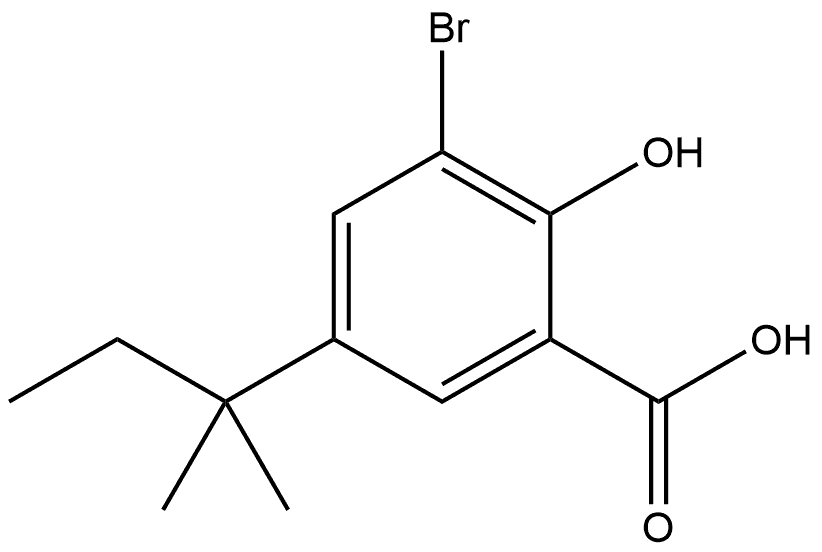 3-Bromo-5-(1,1-dimethylpropyl)-2-hydroxybenzoic acid Structure