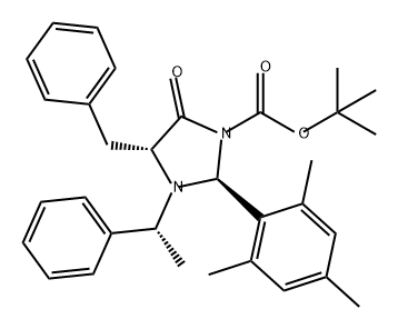 1-Imidazolidinecarboxylic acid, 5-oxo-3-[(1R)-1-phenylethyl]-4-(phenylmethyl)-2-(2,4,6-trimethylphenyl)-, 1,1-dimethylethyl ester, (2S,4R)-