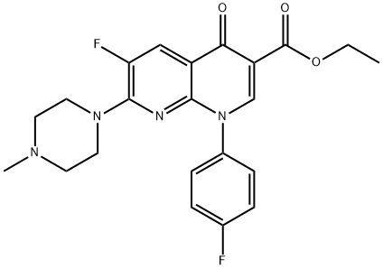 100491-52-9 1,8-Naphthyridine-3-carboxylic acid, 6-fluoro-1-(4-fluorophenyl)-1,4-dihydro-7-(4-methyl-1-piperazinyl)-4-oxo-, ethyl ester