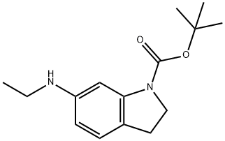 1H-Indole-1-carboxylic acid, 6-(ethylamino)-2,3-dihydro-, 1,1-dimethylethyl ester Structure