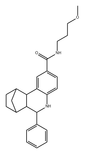 N-(3-甲氧基丙基)-10-苯基-9-氮杂四环[10.2.1.02,11.03,8]十五碳-3(8),4,6-三烯-5-甲酰胺, 1005095-05-5, 结构式