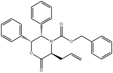 4-Morpholinecarboxylic acid, 2-oxo-5,6-diphenyl-3-(2-propen-1-yl)-, phenylmethyl ester, (3S,5S,6R)-