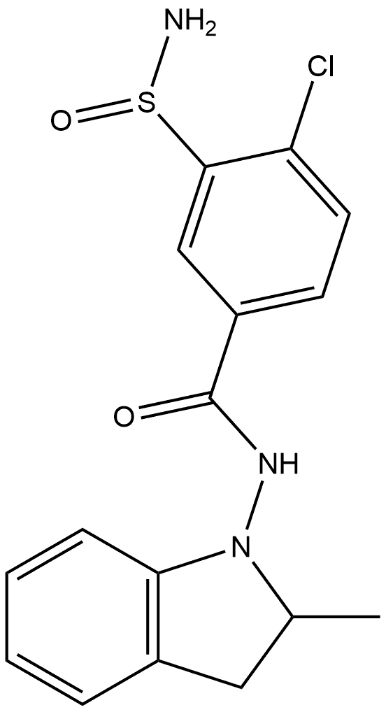 3-(Aminosulfinyl)-4-chloro-N-(2,3-dihydro-2-methyl-1H-indol-1-yl)benzamide Structure