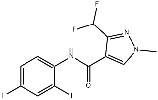 1H-Pyrazole-4-carboxamide, 3-(difluoromethyl)-N-(4-fluoro-2-iodophenyl)-1-methyl- Struktur