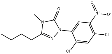 3H-1,2,4-Triazol-3-one, 5-butyl-2-(2,4-dichloro-5-nitrophenyl)-2,4-dihydro-4-methyl- 结构式