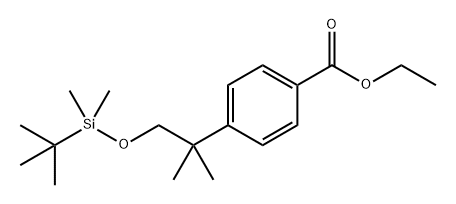 Benzoic acid, 4-[2-[[(1,1-dimethylethyl)dimethylsilyl]oxy]-1,1-dimethylethyl]-, ethyl ester 化学構造式