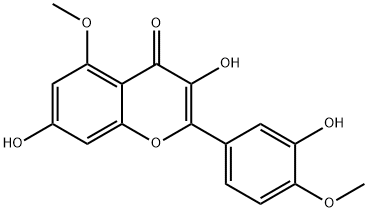 4H-1-Benzopyran-4-one, 3,7-dihydroxy-2-(3-hydroxy-4-methoxyphenyl)-5-methoxy- Struktur