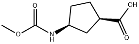 Cyclopentanecarboxylic acid, 3-[(methoxycarbonyl)amino]-, (1R,3S)- 化学構造式