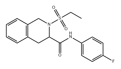 2-(乙基磺酰基)-N-(4-氟苯基)-1,2,3,4-四氢异喹啉-3-甲酰胺 结构式