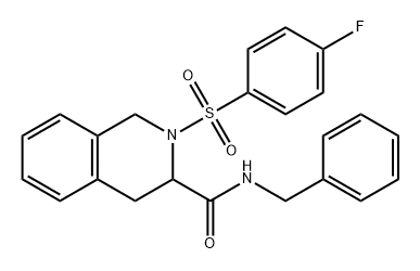N-苄基-2-((4-氟苯基)磺酰基)-1,2,3,4-四氢异喹啉-3-甲酰胺, 1008487-75-9, 结构式