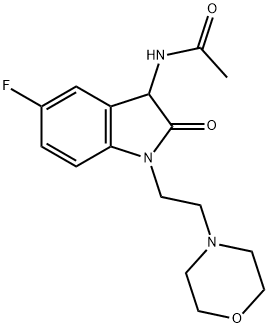 Acetamide, N-[5-fluoro-2,3-dihydro-1-[2-(4-morpholinyl)ethyl]-2-oxo-1H-indol-3-yl]- Structure