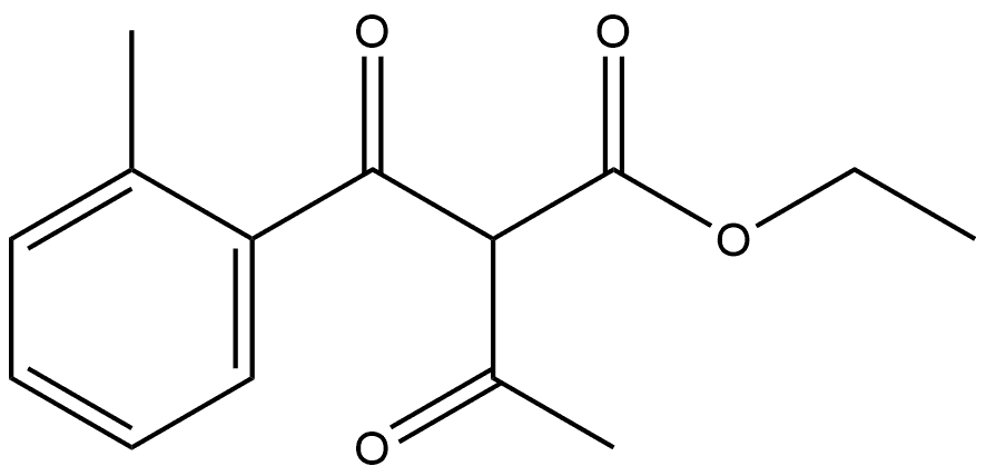 Benzenepropanoic acid, α-acetyl-2-methyl-β-oxo-, ethyl ester 化学構造式