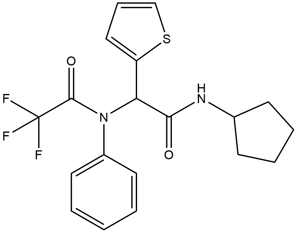 2-Thiopheneacetamide, N-cyclopentyl-α-[phenyl(2,2,2-trifluoroacetyl)amino]- Structure
