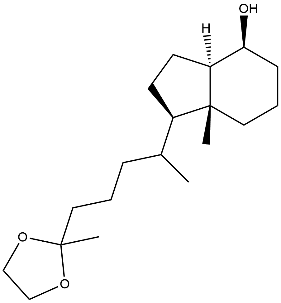 1H-Inden-4-ol, octahydro-7a-methyl-1-[1-methyl-4-(2-methyl-1,3-dioxolan-2-yl)butyl]-, [1R-[1α(R*),3aβ,4α,7aα]]- (9CI) 结构式