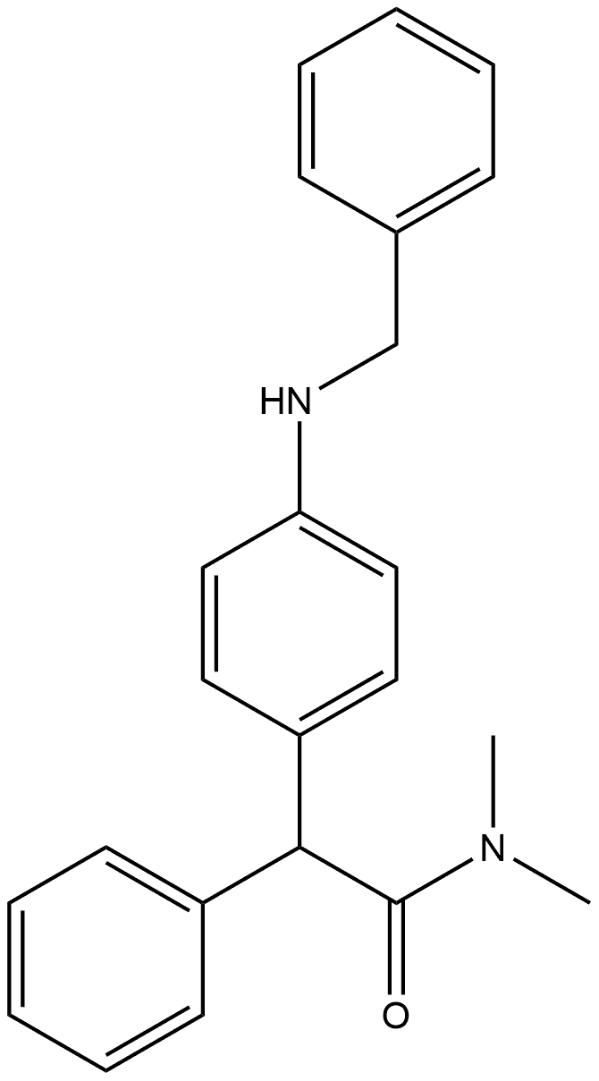 Benzeneacetamide, N,N-dimethyl-α-phenyl-4-[(phenylmethyl)amino]- Struktur